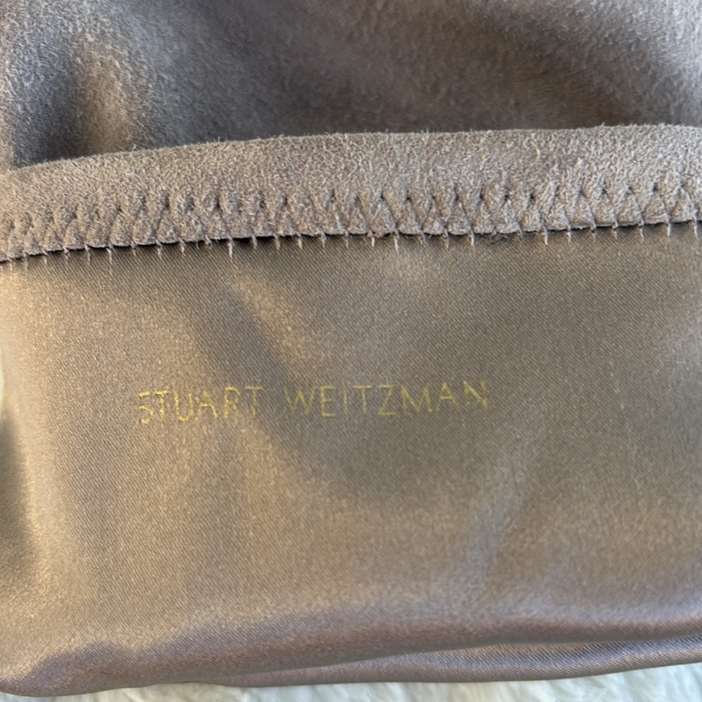 EUC Stuart Weitzman Yuliana 60 Stretch Suede Flannel Gray Boot Leather Size 9.5 - Picture 10 of 10